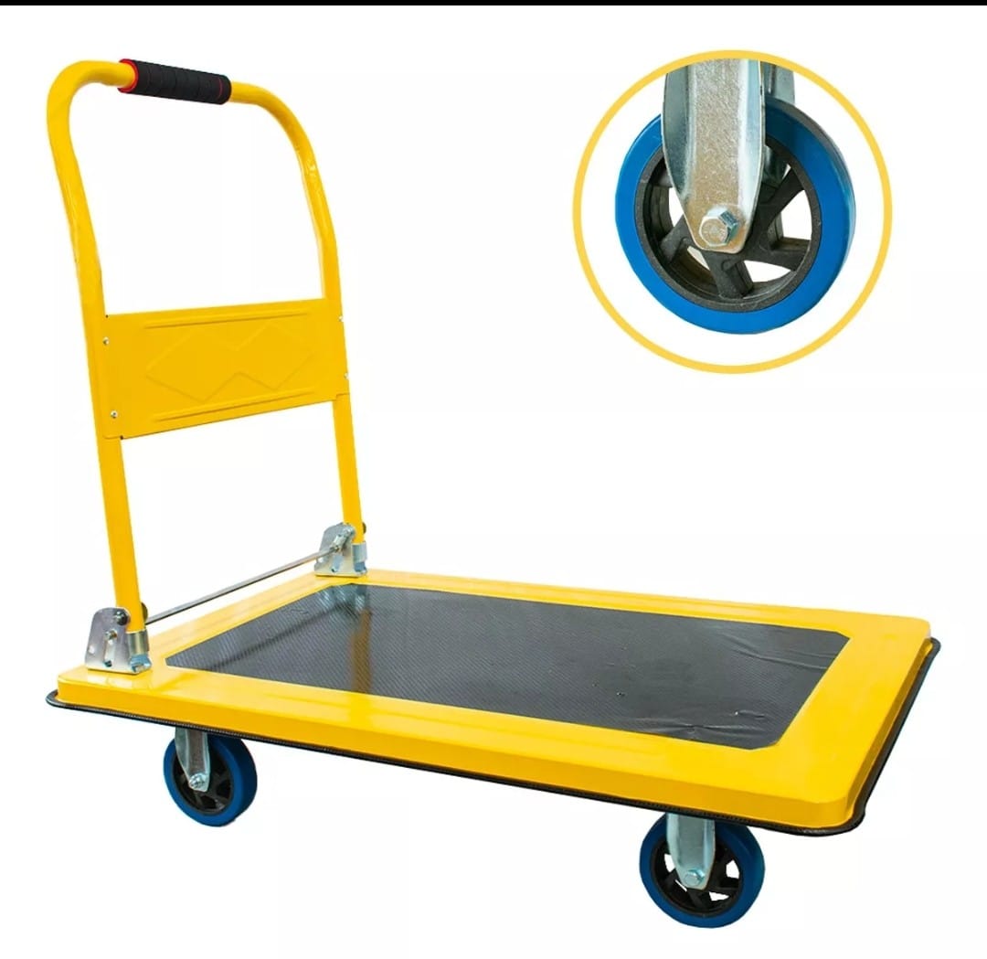 Carrito Tipo Plataforma Carga Plegable Metal Hasta 375 Kg