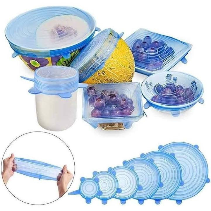 Tapas Elásticas de Silicona,Sebami 6 Pcs