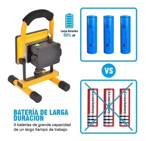 Reflector Led Recargable Lampara Portatil Para Campismo 30w