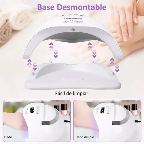 180w 45 Uv Led Lámpara De Uñas Para Esmalte De Gel, Lámpara De Uñas Con 4 Configuraciones De Temporizador Y Pantalla Lcd, Función De Pausa Y Temporizador De Memoria Lámpara De Gel De Curado Rápido