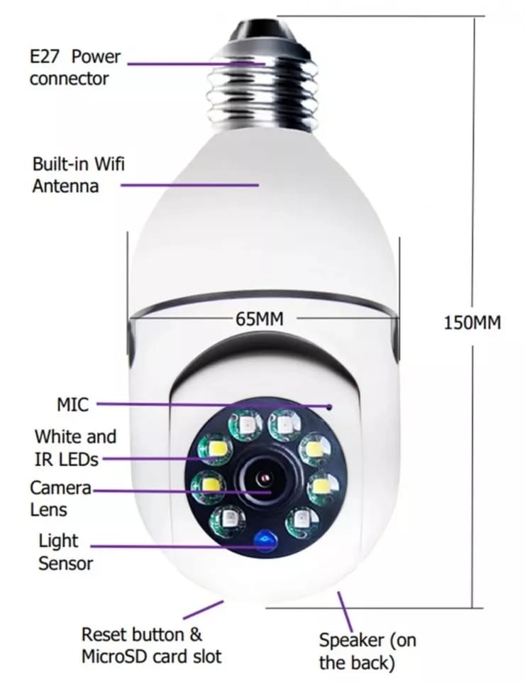 CAMARA VIGILANCIA FOCO 360°